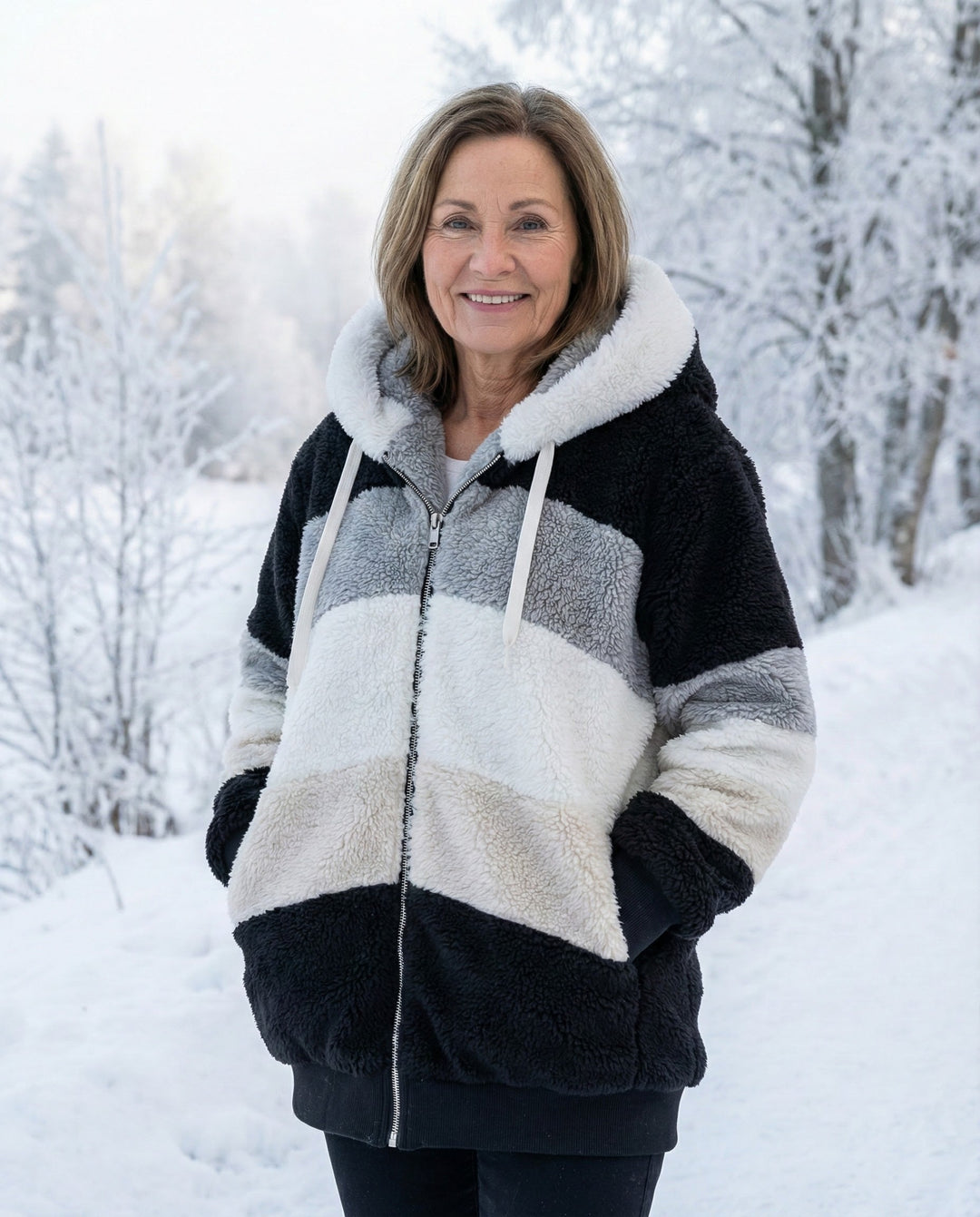 Veste en peluche colorée