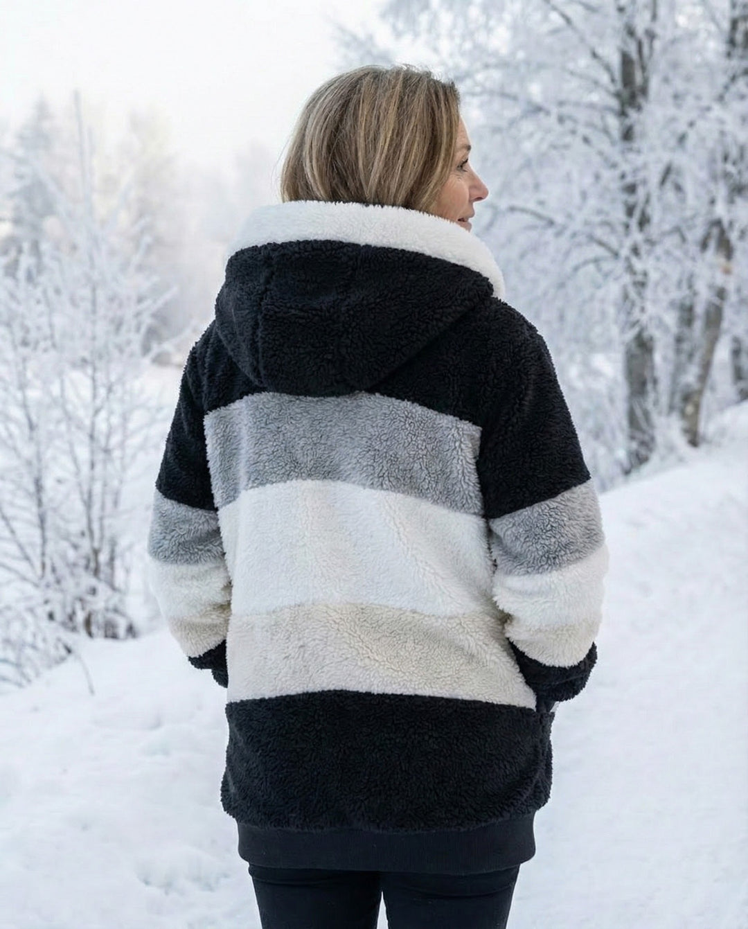 Veste en peluche colorée