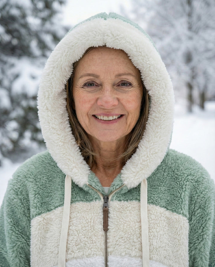 Veste en peluche colorée
