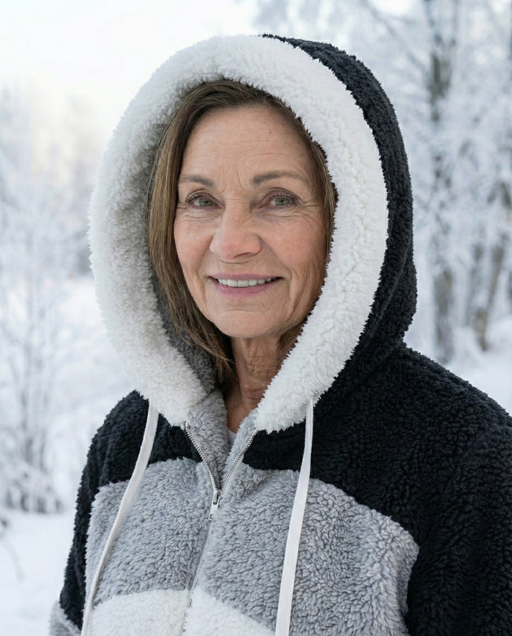Veste en peluche colorée
