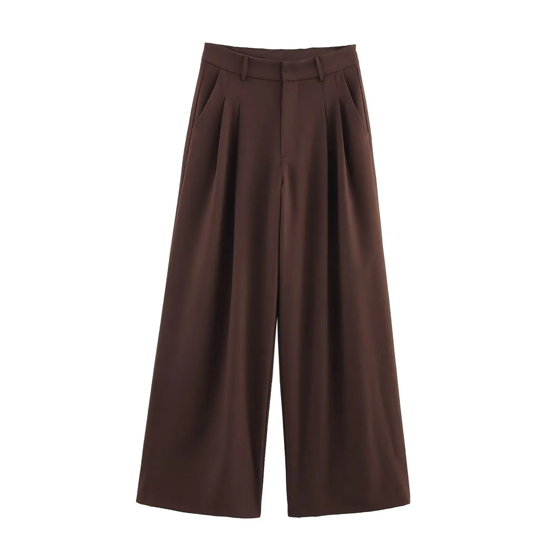 Marisse | Pantalons plissés taille haute avec jambes larges