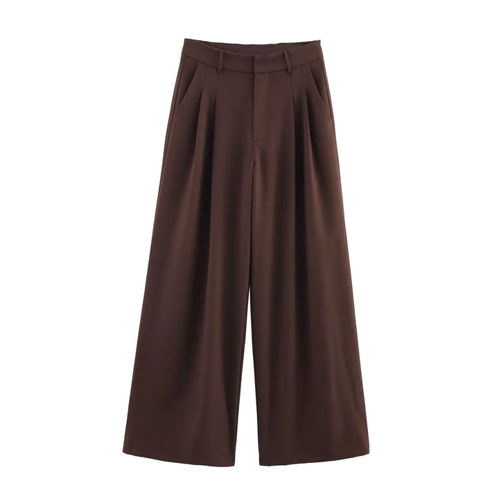 Marisse | Pantalons plissés taille haute avec jambes larges