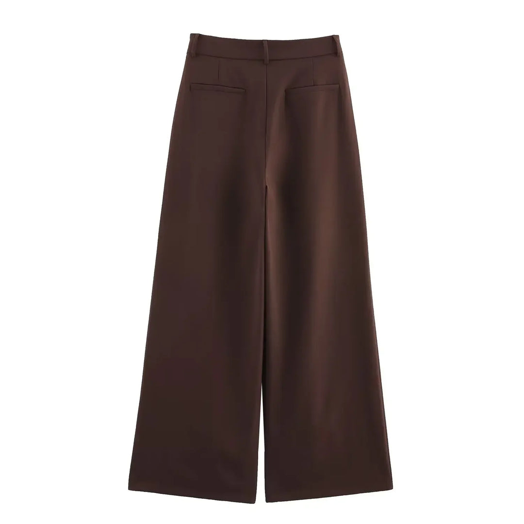 Marisse | Pantalons plissés taille haute avec jambes larges