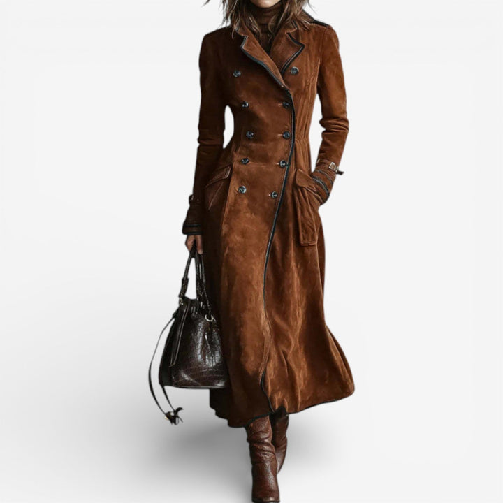 NATHALY™ | Manteau Trench Long avec Taille Flatteuse et Style Intemporel pour le Jour et la Ville