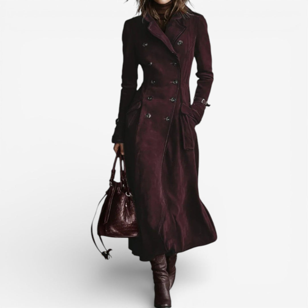 NATHALY™ | Manteau Trench Long avec Taille Flatteuse et Style Intemporel pour le Jour et la Ville