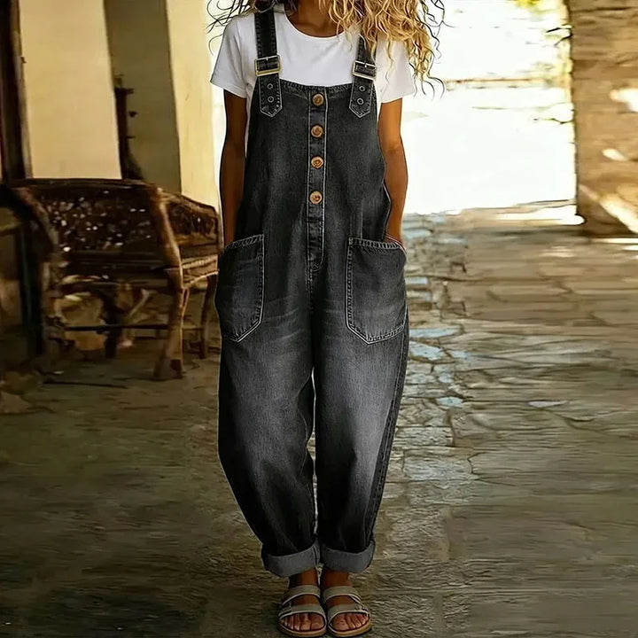 Mae | Salopette en denim vintage avec bretelles réglables