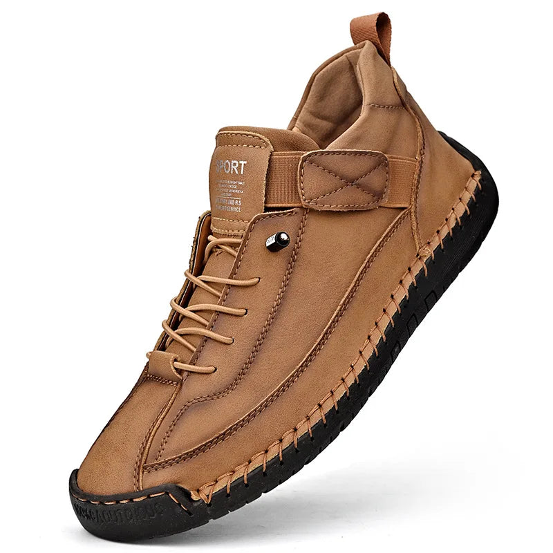 Handgemaakte lederen herenschoenen Casual instappers Ademende leren schoenen Heren Flats Mode Mocassins Tooling Schoenen Plus Size