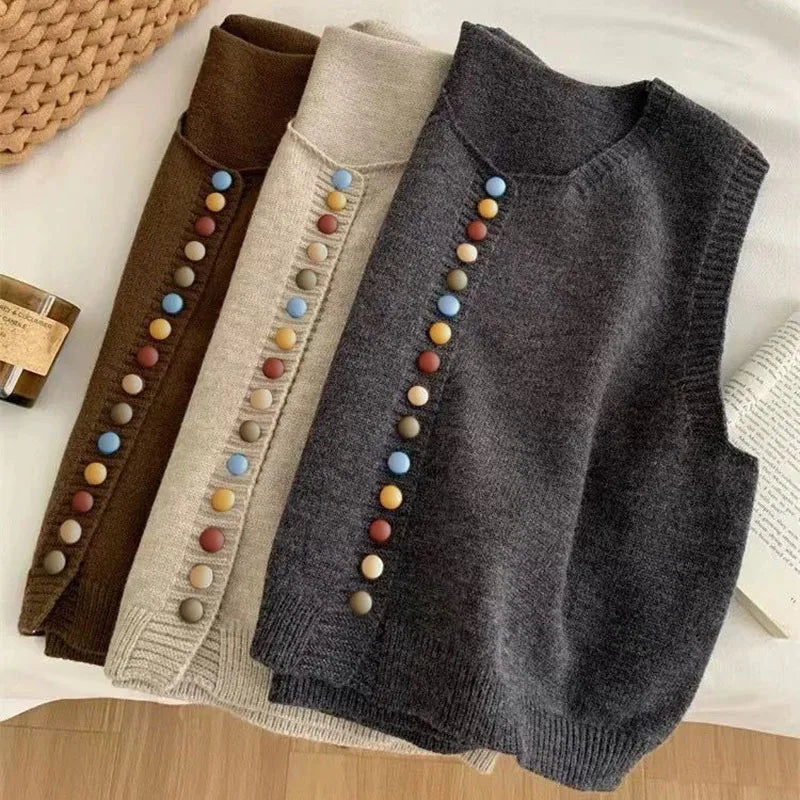 LE MARIBEL | GILET TRICOT À BOUTONS COLORÉS