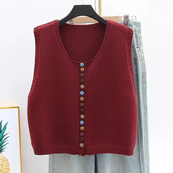 LE MARIBEL | GILET TRICOT À BOUTONS COLORÉS