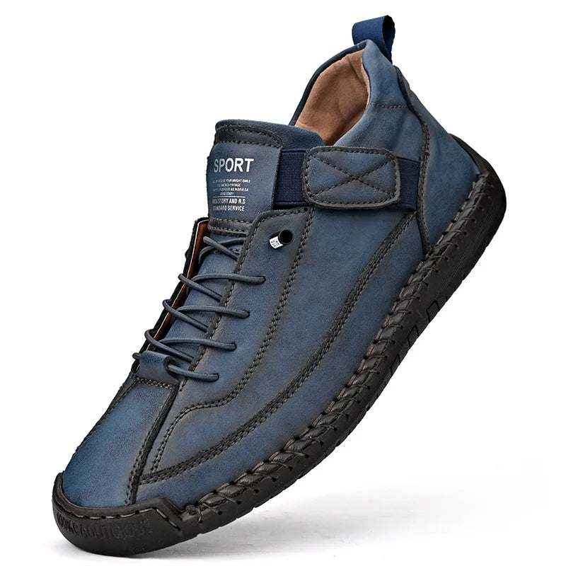 Handgemaakte lederen herenschoenen Casual instappers Ademende leren schoenen Heren Flats Mode Mocassins Tooling Schoenen Plus Size