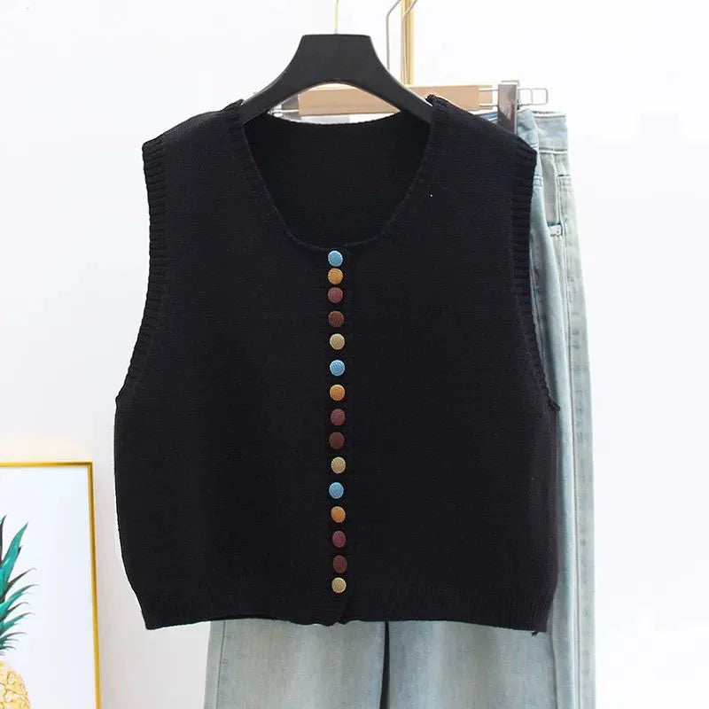 LE MARIBEL | GILET TRICOT À BOUTONS COLORÉS