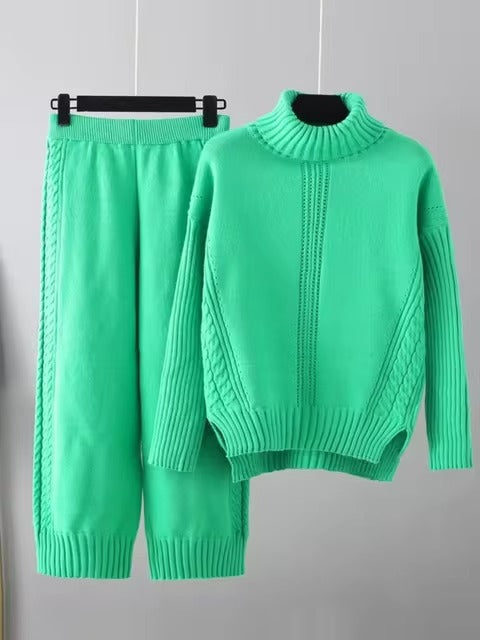 Scarlett™ - Pull à col montant élégant avec ensemble de pantalons amples