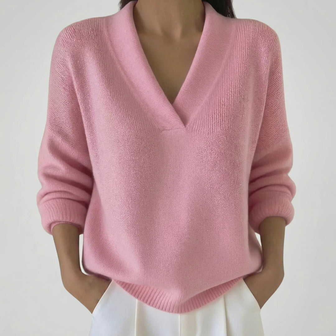 MAXEMA | Pull en V en maille fine