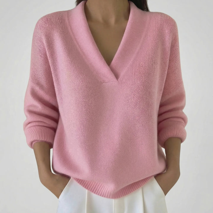 MAXEMA | Pull en V en maille fine