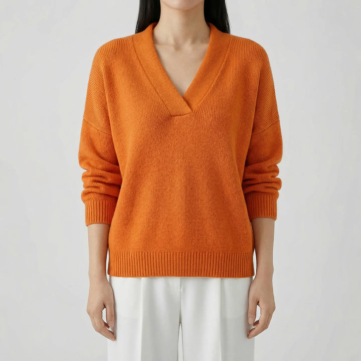 MAXEMA | Pull en V en maille fine