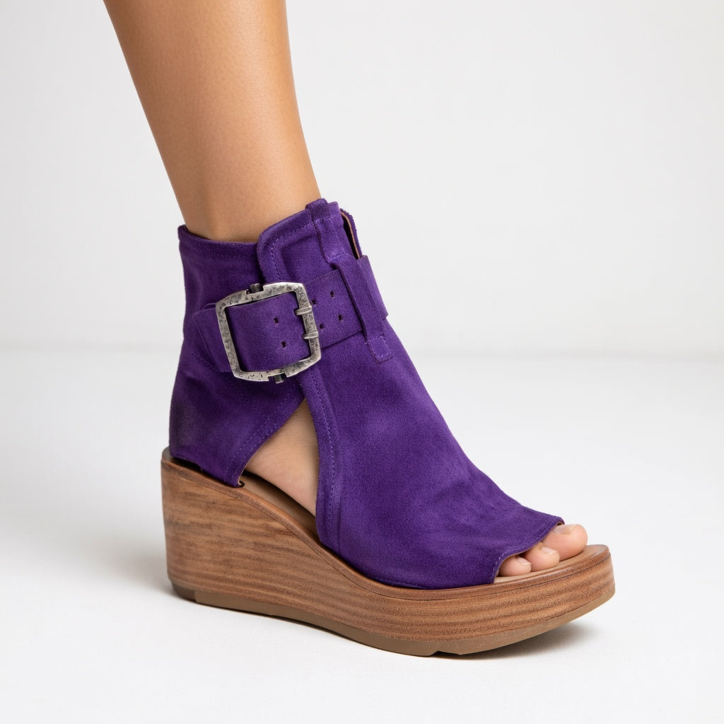 Orélisse - Bottines compensées ouvertes style moderne