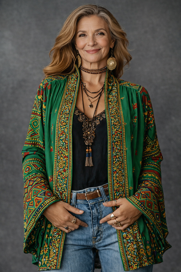 Kerrie | Kimono en Velours Bohème Chic
