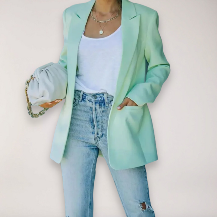 Blazer Oversize Femme – Veste à Revers Simple pour un Superposition Élégante