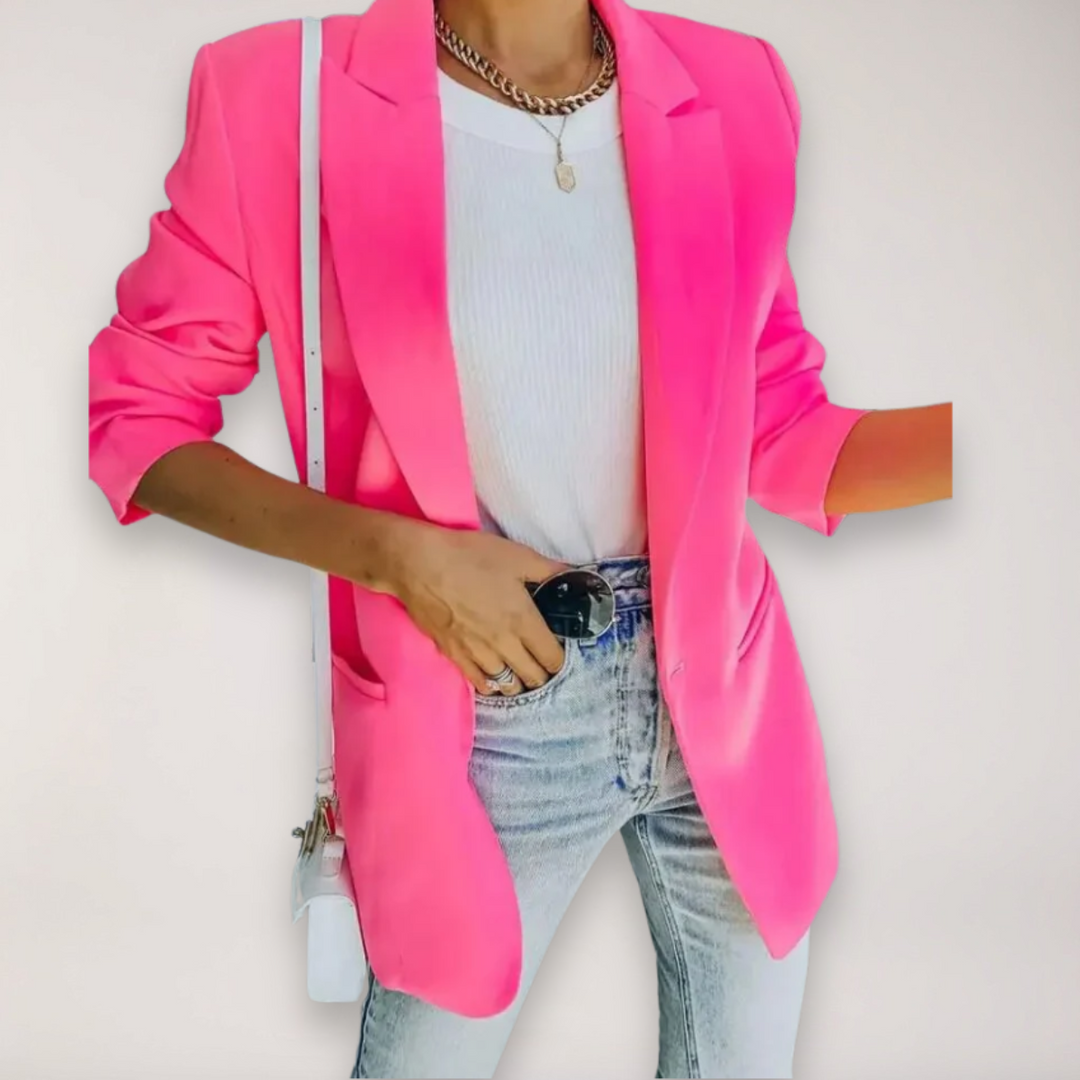 Blazer Oversize Femme – Veste à Revers Simple pour un Superposition Élégante