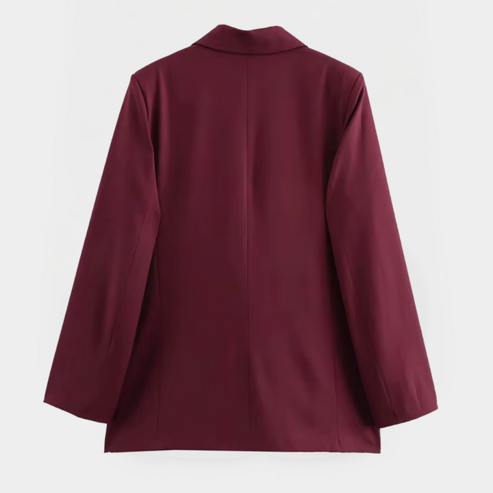 Blazer bordeaux ajusté pour femme – coupe raffinée pour un style chic décontracté
