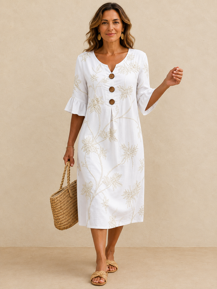 Fiorenza | Robe midi avec broderie florale