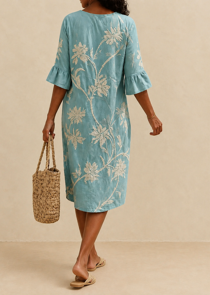 Fiorenza | Robe midi avec broderie florale