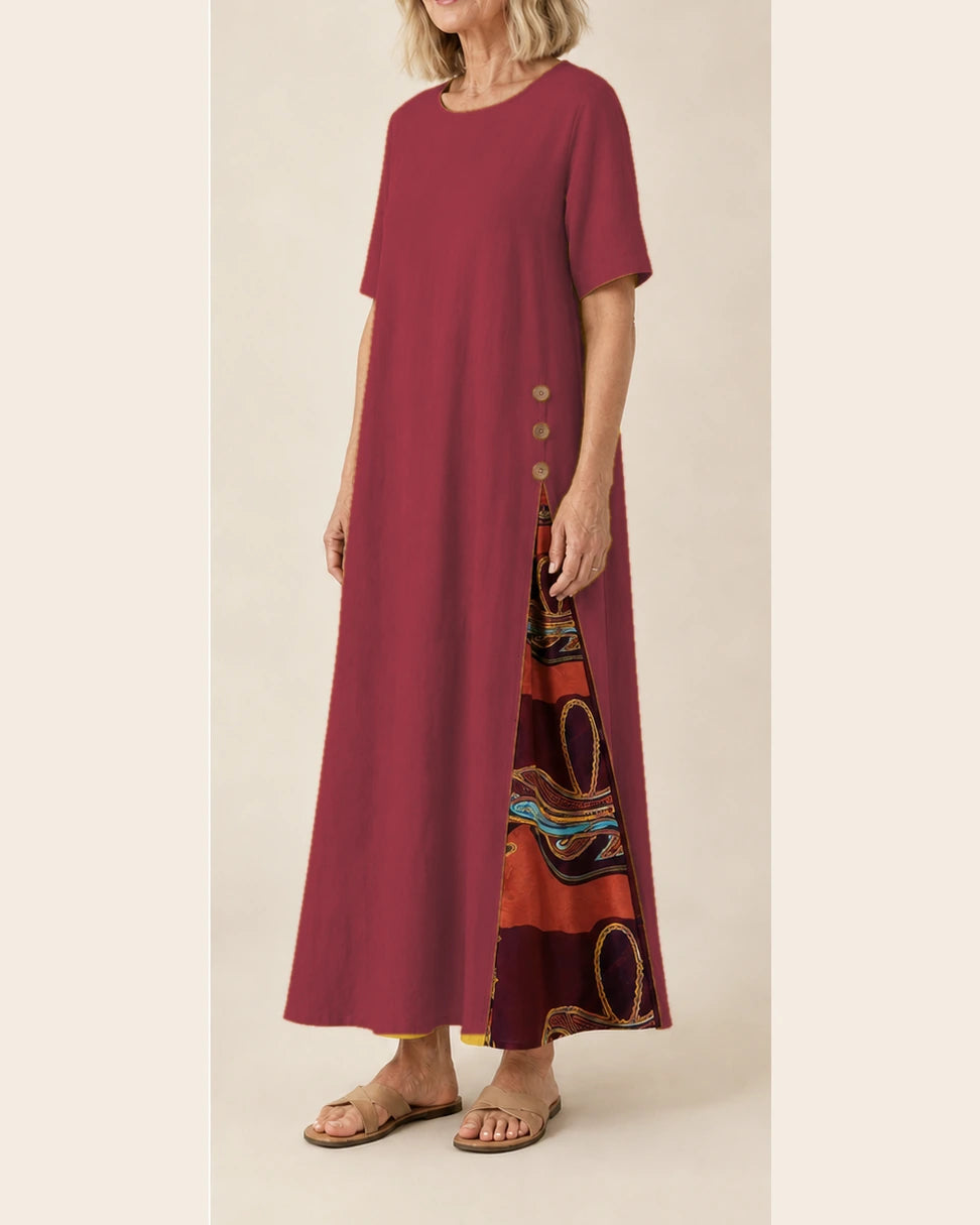 Robe Maurene bordeaux – vue trois-quarts