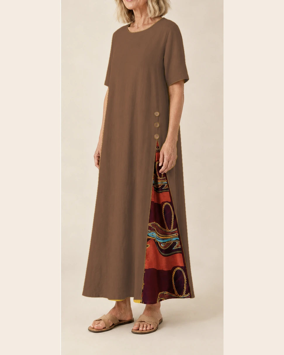 Robe Maurene marron – vue trois-quarts