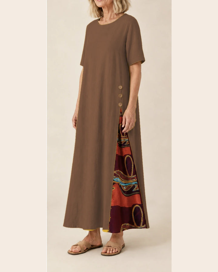 Robe Maurene marron – vue trois-quarts