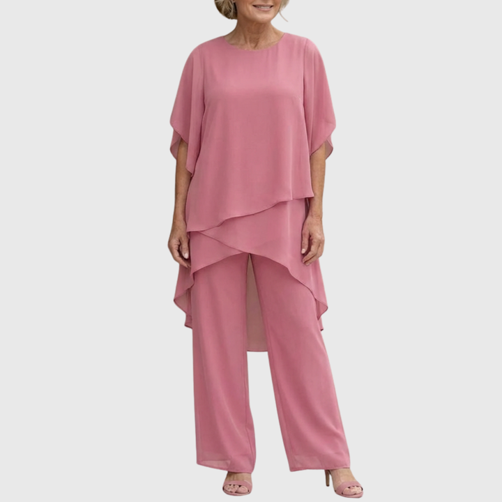 Détail de l’ensemble Chiara à pantalon palazzo