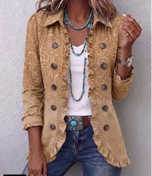 Veste Chiara western imprimée à volants