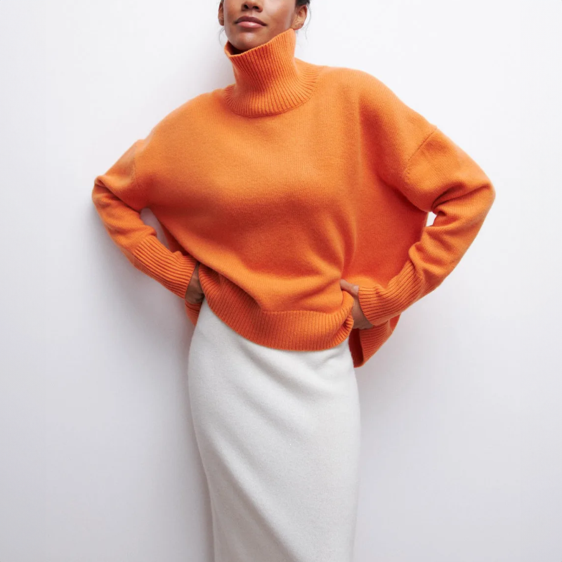 Amelia | Pull en Tricot à Col Roulé Élégant