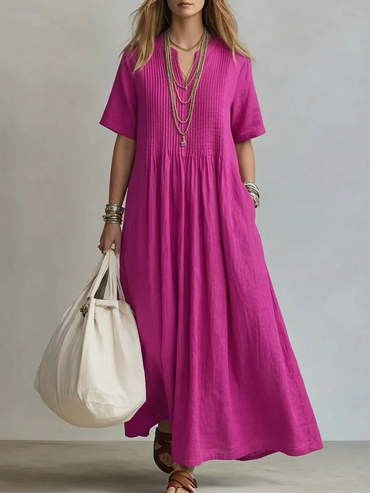 Léonie | Robe longue plissée fluide