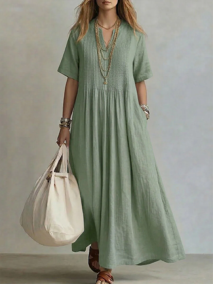 Léonie | Robe longue plissée fluide