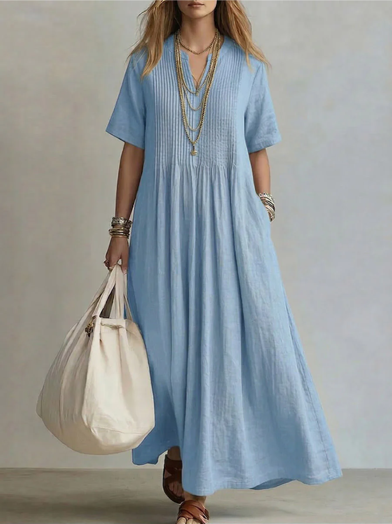 Léonie | Robe longue plissée fluide