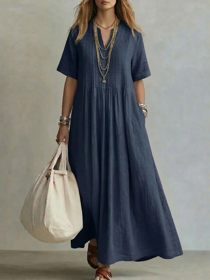 Léonie | Robe longue plissée fluide