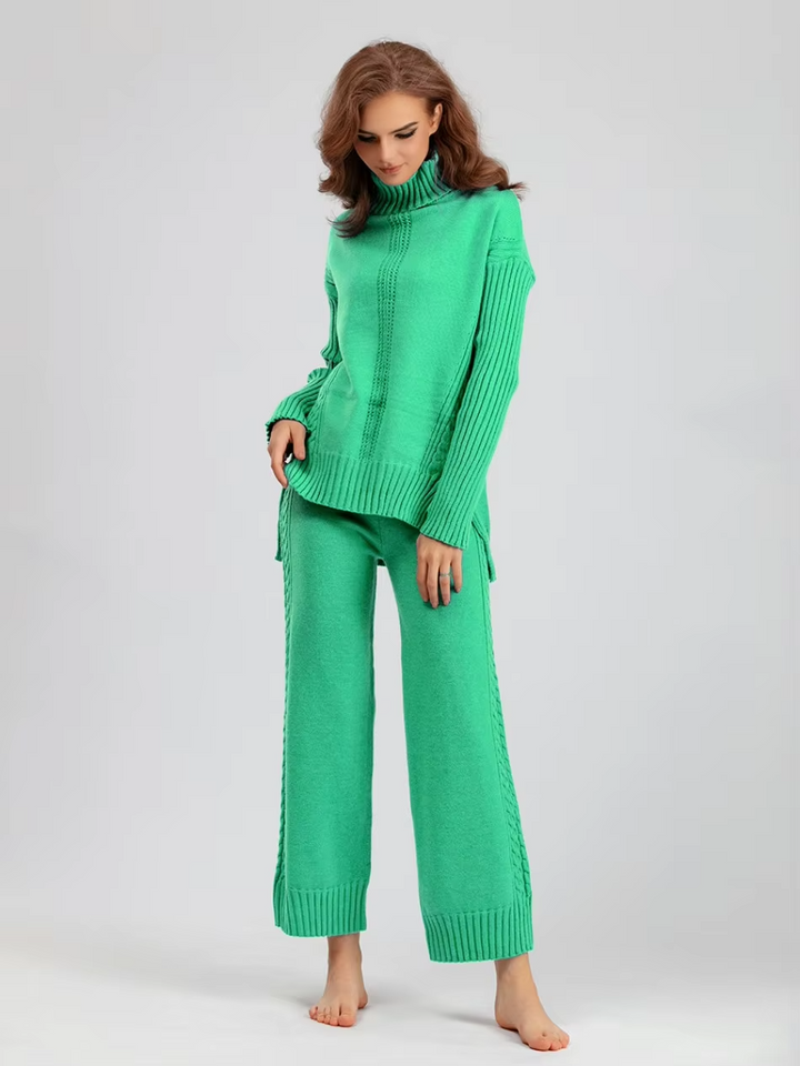 Scarlett™ - Pull à col montant élégant avec ensemble de pantalons amples