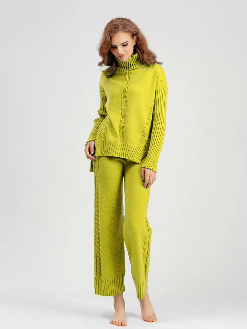 Scarlett™ - Pull à col montant élégant avec ensemble de pantalons amples