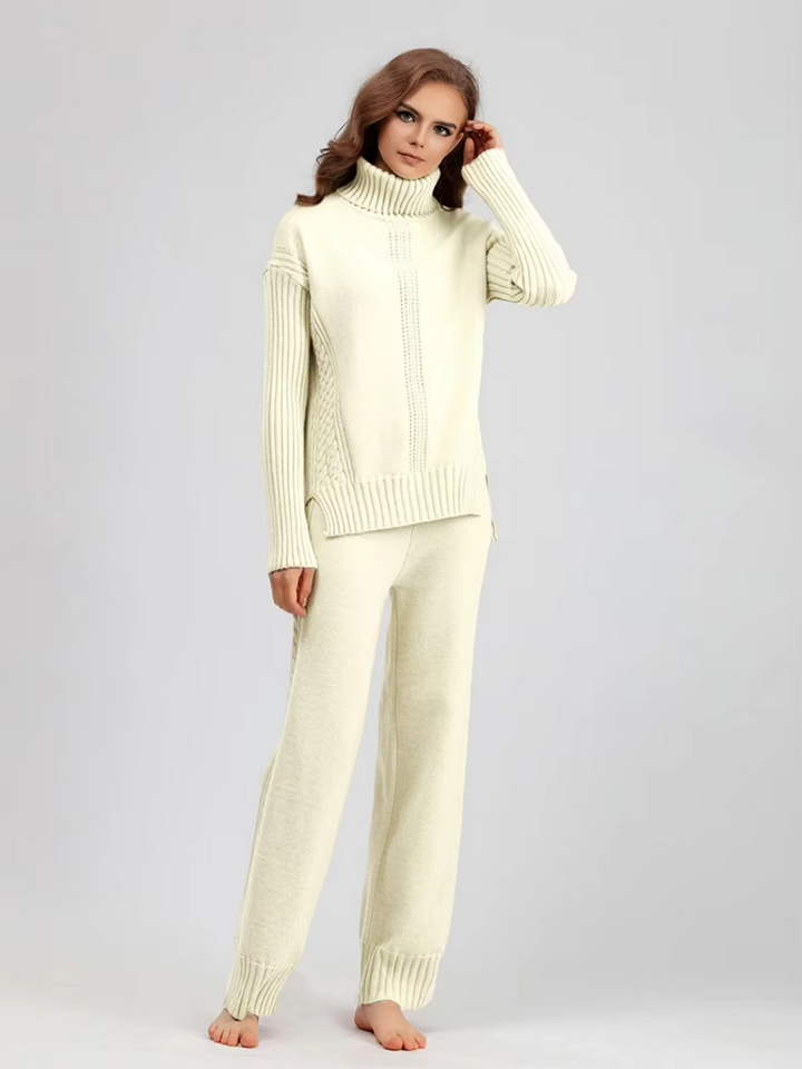 Scarlett™ - Pull à col montant élégant avec ensemble de pantalons amples