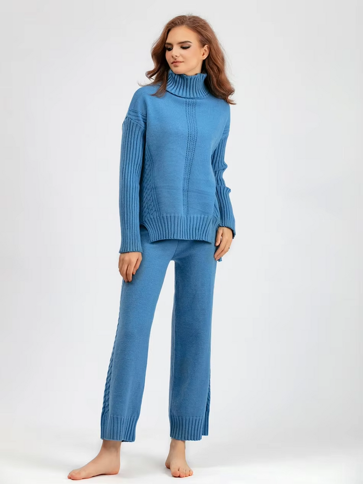 Scarlett™ - Pull à col montant élégant avec ensemble de pantalons amples