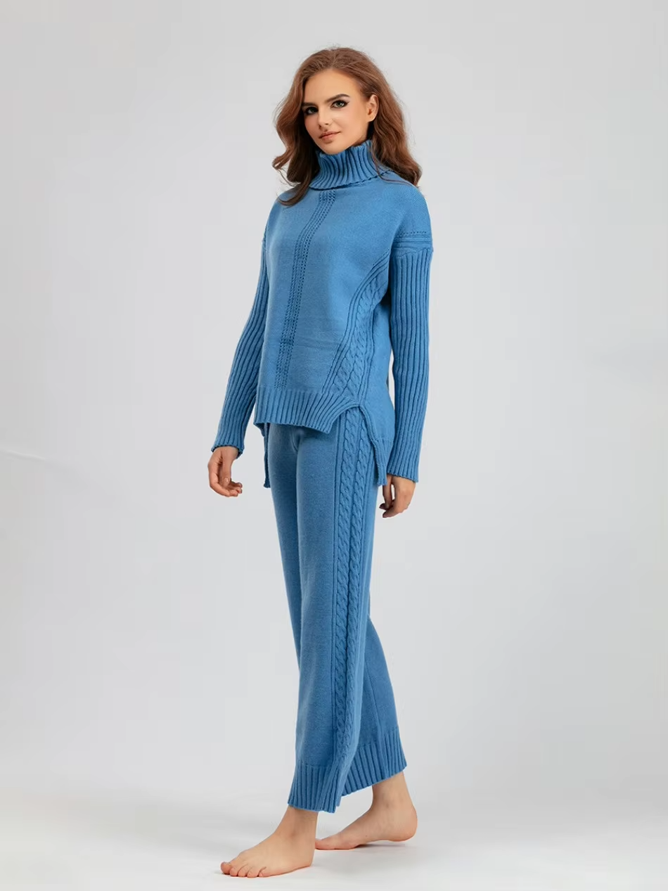 Scarlett™ - Pull à col montant élégant avec ensemble de pantalons amples