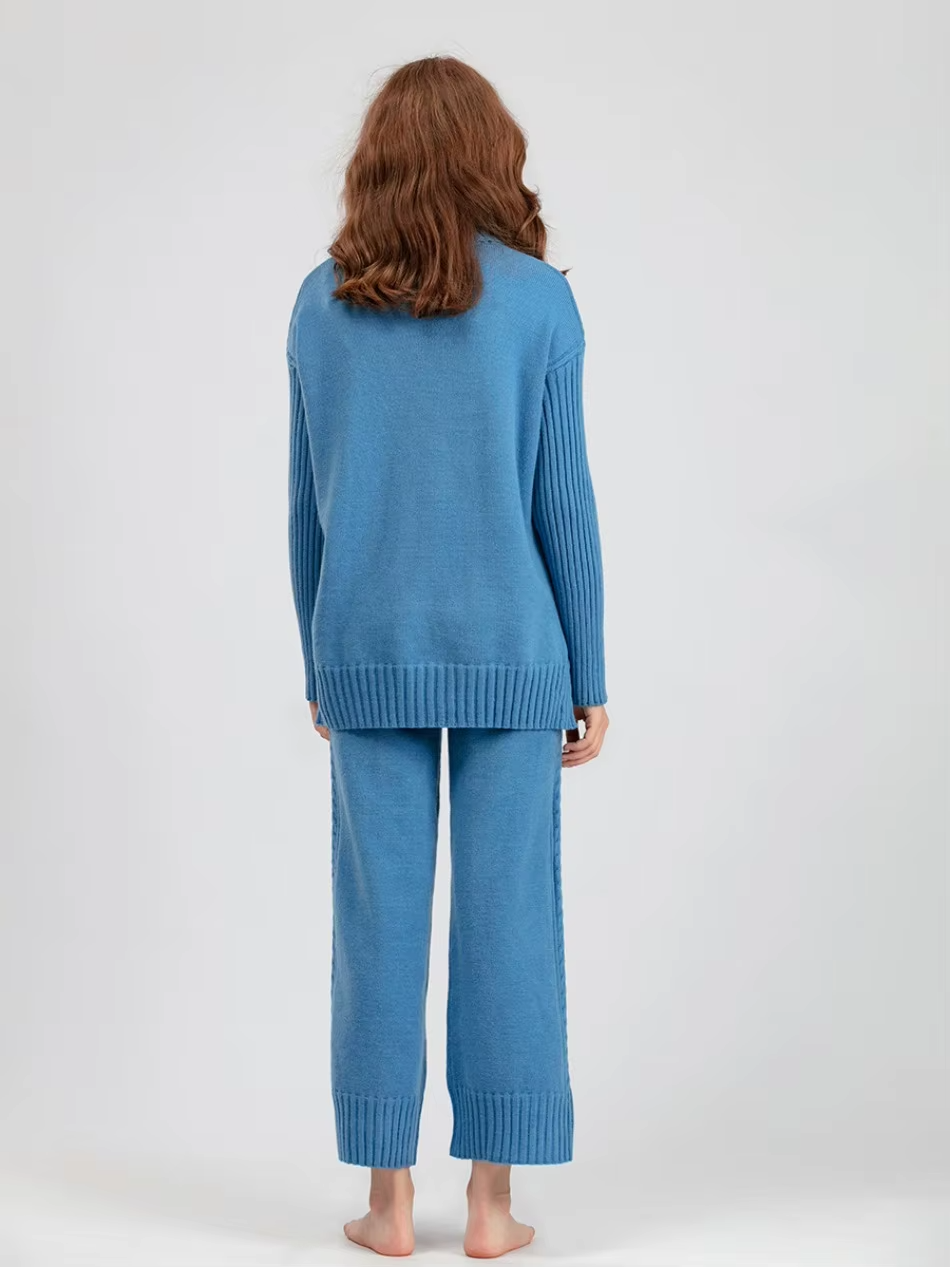 Scarlett™ - Pull à col montant élégant avec ensemble de pantalons amples
