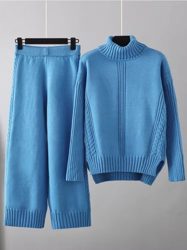 Scarlett™ - Pull à col montant élégant avec ensemble de pantalons amples