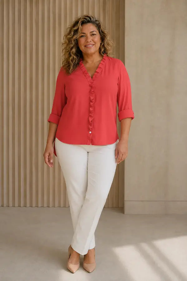Blouse artistique Eline portée