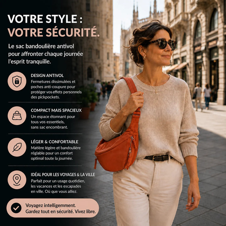 Gioia sac à bandoulière orange - visuel français