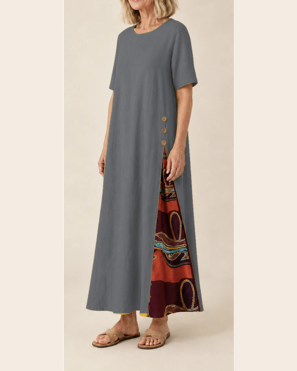 Robe Maurene gris – vue trois-quarts