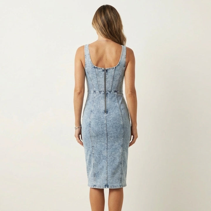 Zuri | Robe en Denim à Fente