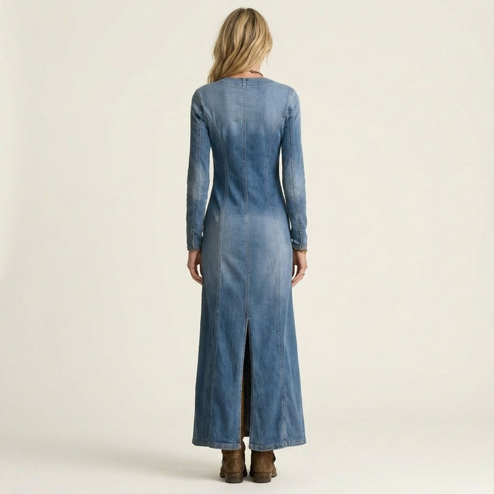 Katya | Robe Maxi en Denim