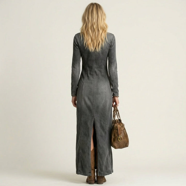 Katya | Robe Maxi en Denim