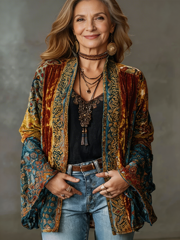 Kerrie | Kimono en Velours Bohème Chic